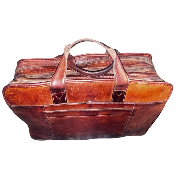 Vintage Wilsons Leather Brown Laptop Briefcase Messenger Bag Expandable Travel - Picture 7 of 8